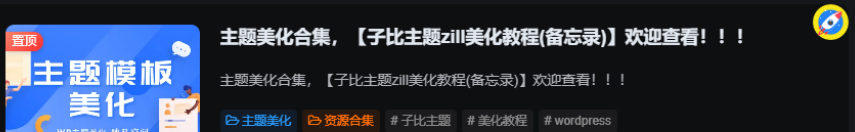 【子比美化】文章列表右上角添加文章置顶+新文章发布ICON图标插图4